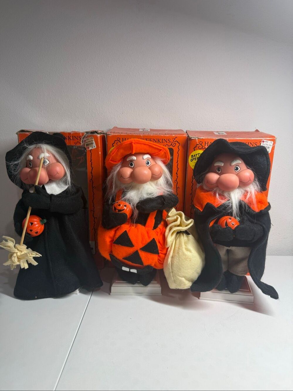 Rare Halloweenkins Animated Collectable Halloween Figures Set Of 3 Vintage